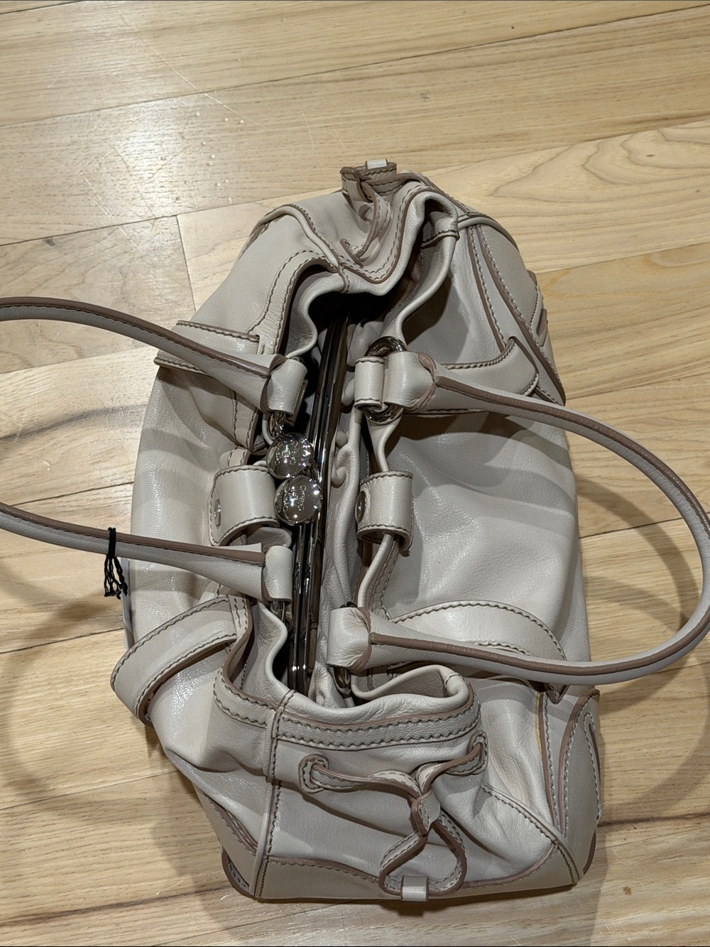 Celine 2014 2 in 1 Seashell Leather Shoulder Bag - Cream - Picture 6 of 6